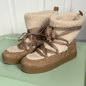 Cozy Tan and Cream Women's Boots Hobbitcore